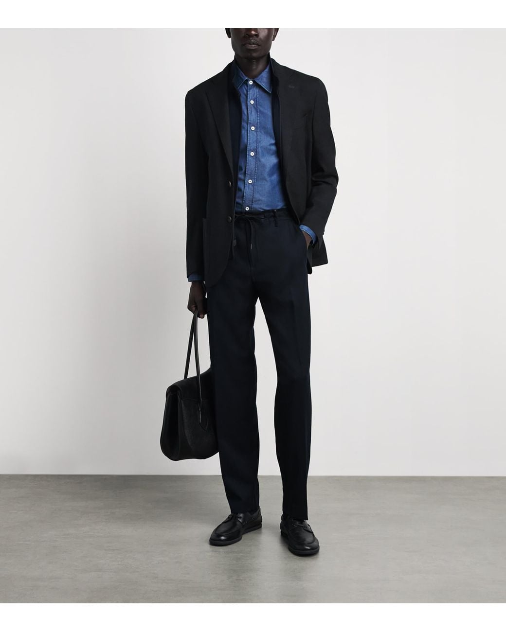 Corneliani Blue Stretch-Wool Detachable-Insert Blazer for men