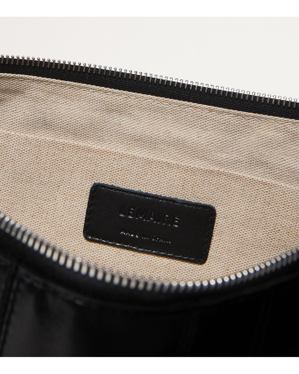 Lemaire Black Medium Nappa Leather Croissant Bag for men