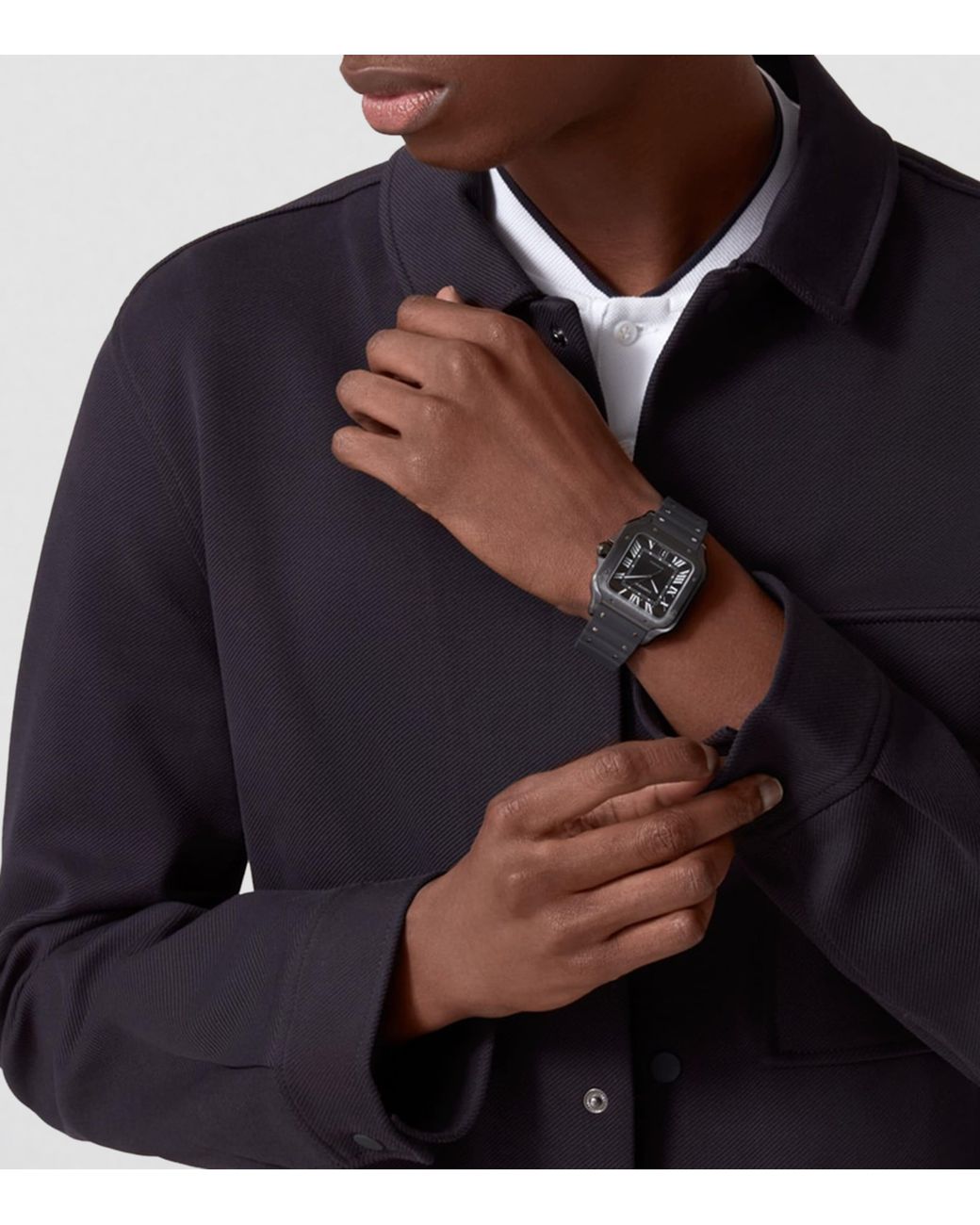Cartier Gray Stainless Steel Santos De Watch