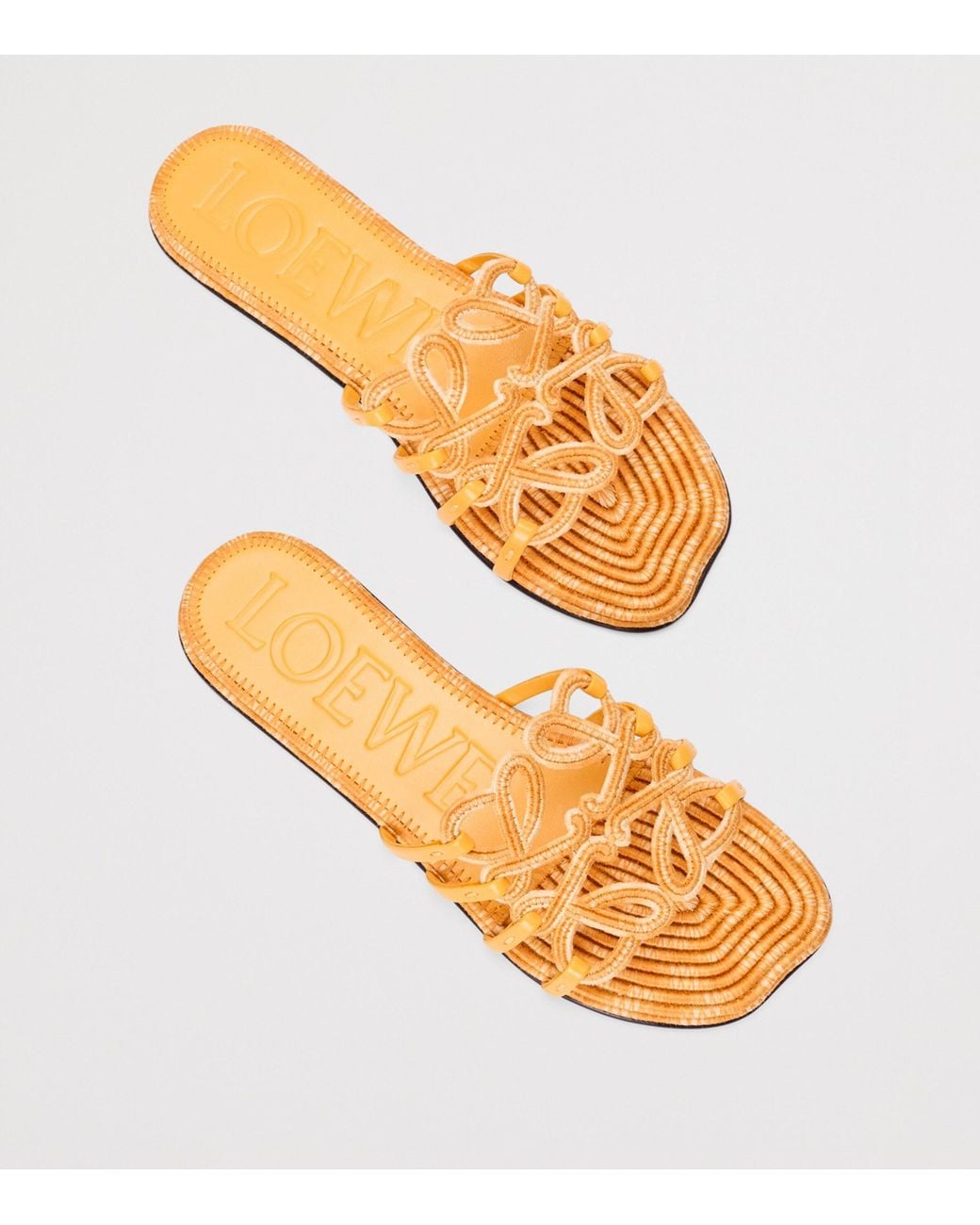 Loewe Orange X Paula's Ibiza Leather Embroidered Petal Anagram Slides