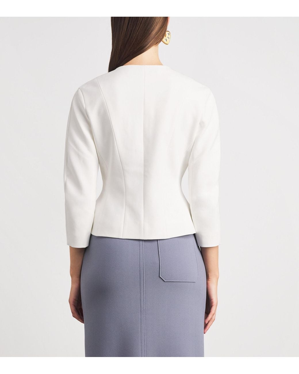 Jacquemus White Peplum-Effect Palmier Jacket