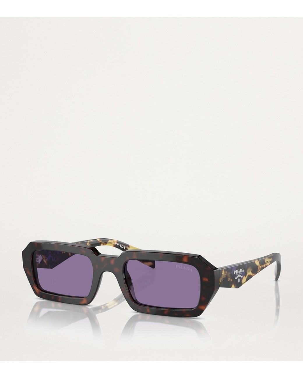 Prada Purple Acetate Rectangular Sunglasses