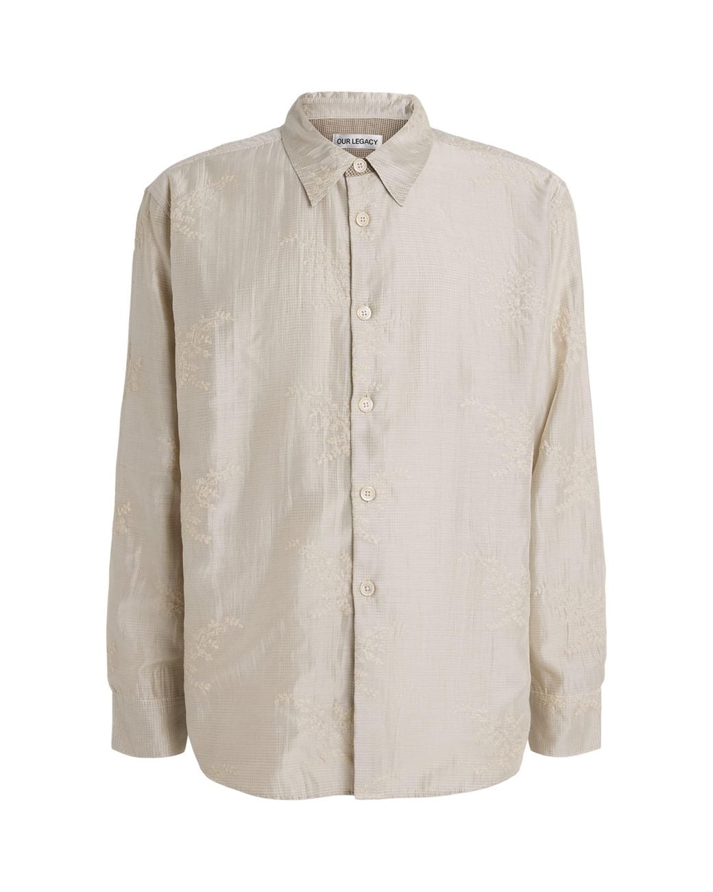 Our Legacy Natural Embroidered Floral Beyond Shirt for men