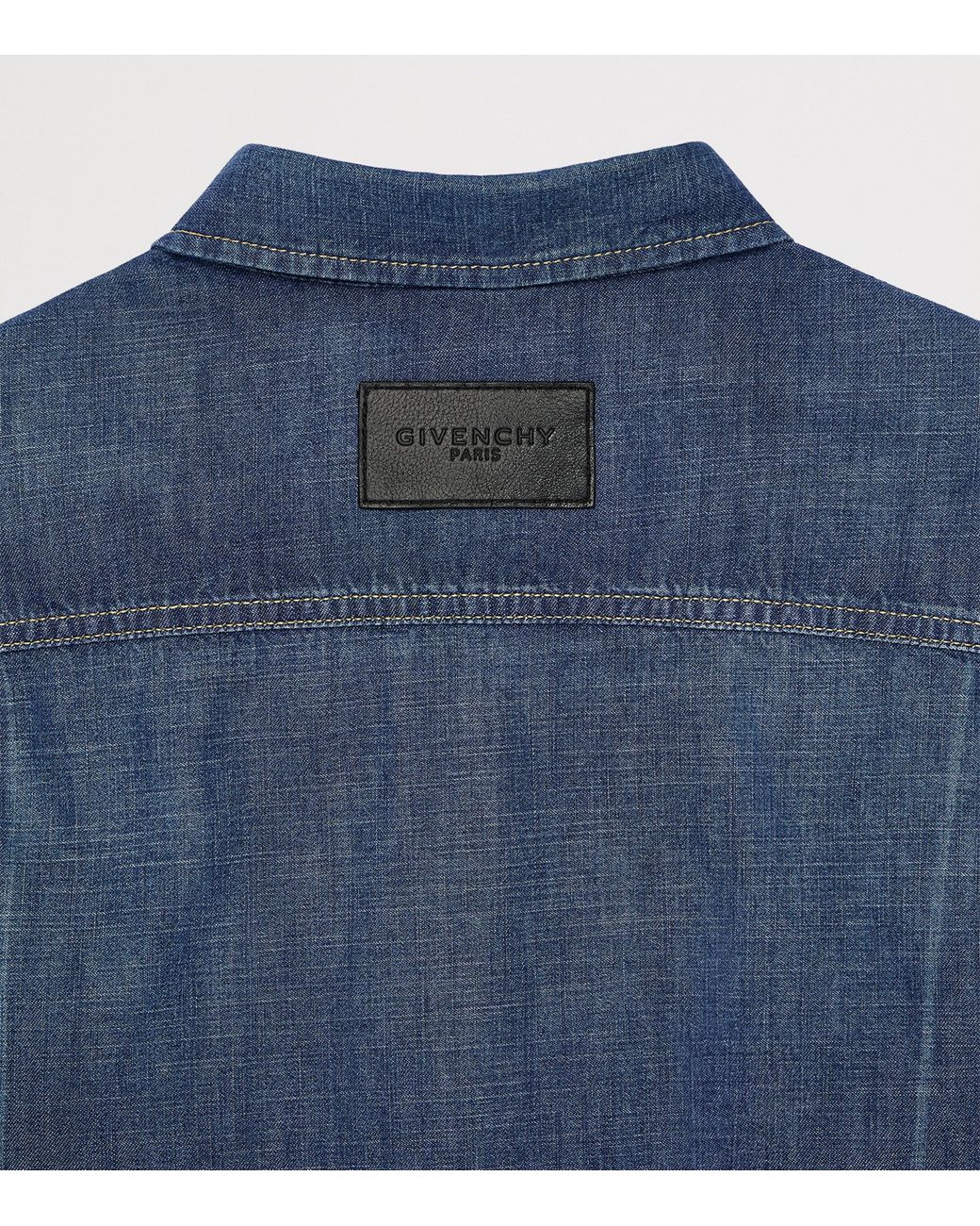 Givenchy Blue Folded-Effect Denim Shirt for men