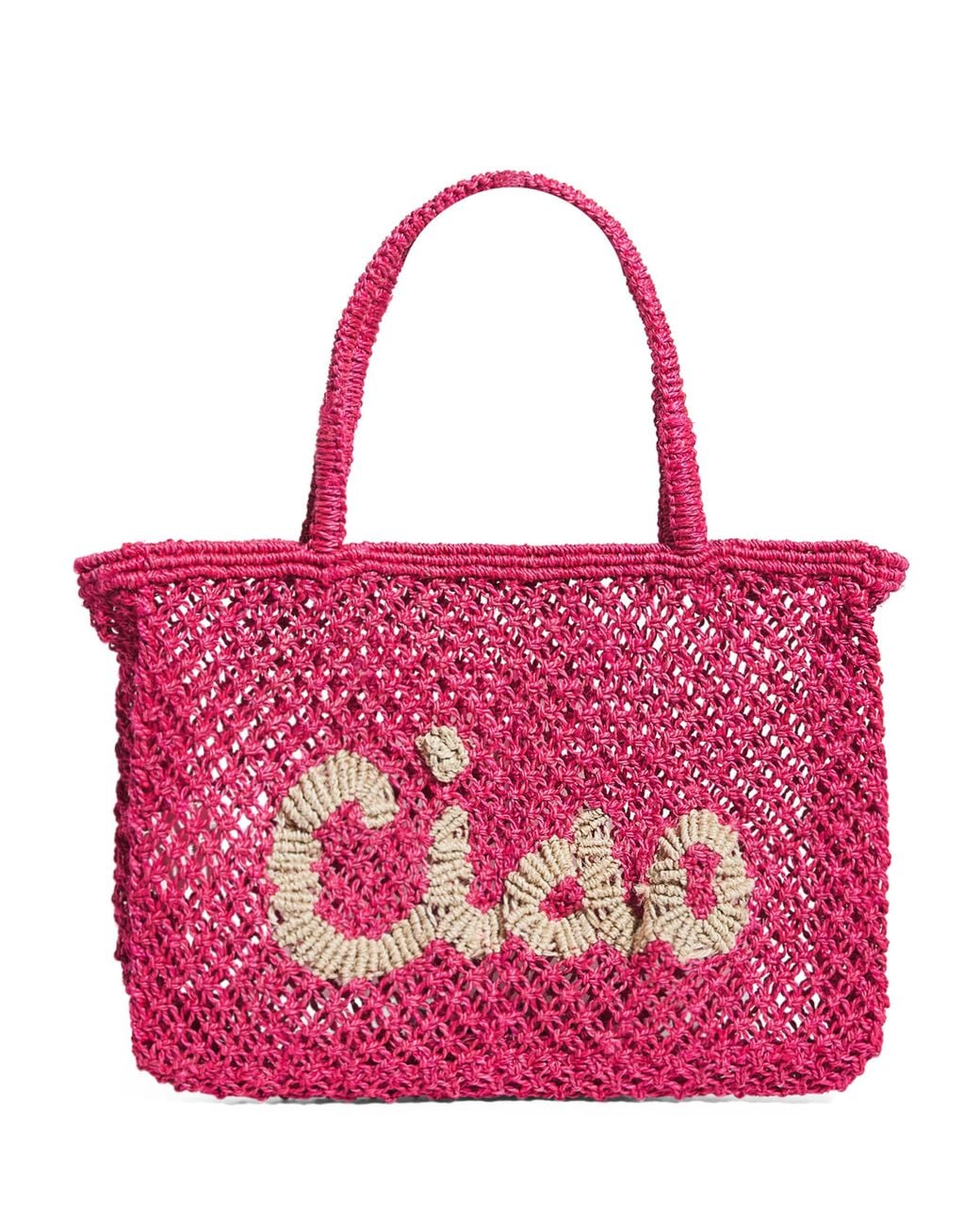 The Jacksons Pink Mini Jute Ciao Tracy Tote Bag