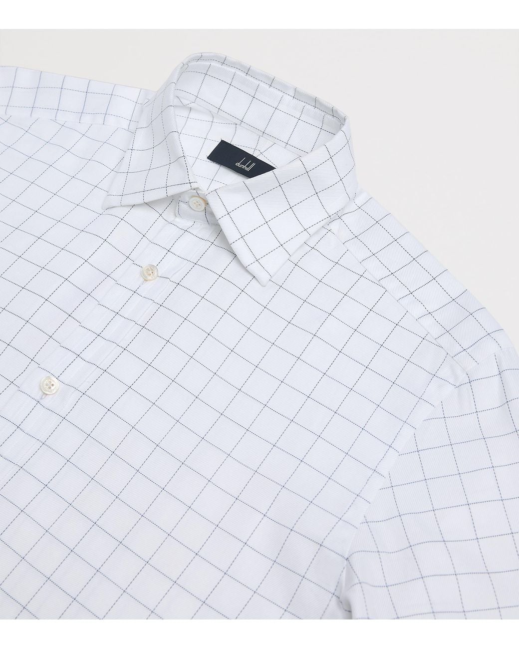 Dunhill White Cotton Check Shirt for men