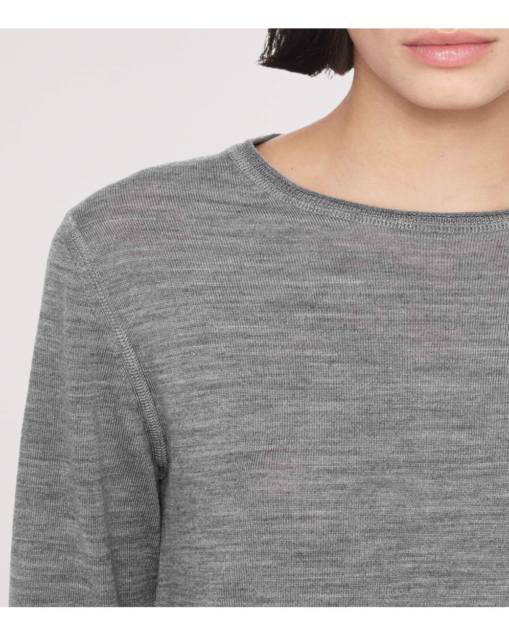 AllSaints Gray Merino Wool Coyte Sweater