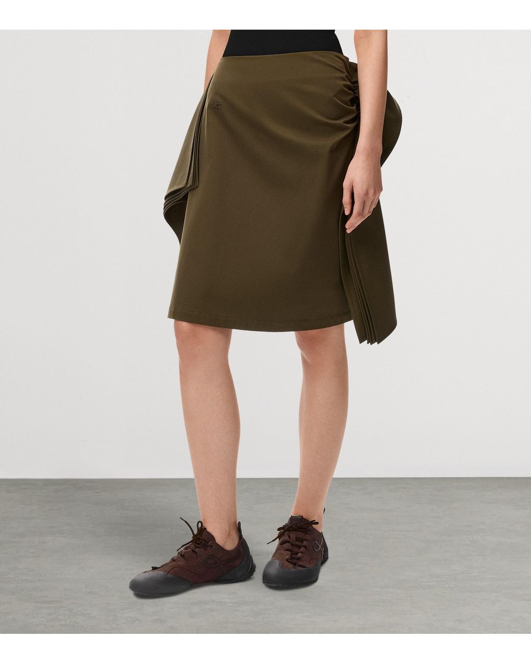 Loewe Green Asymmetric Midi Pencil Skirt