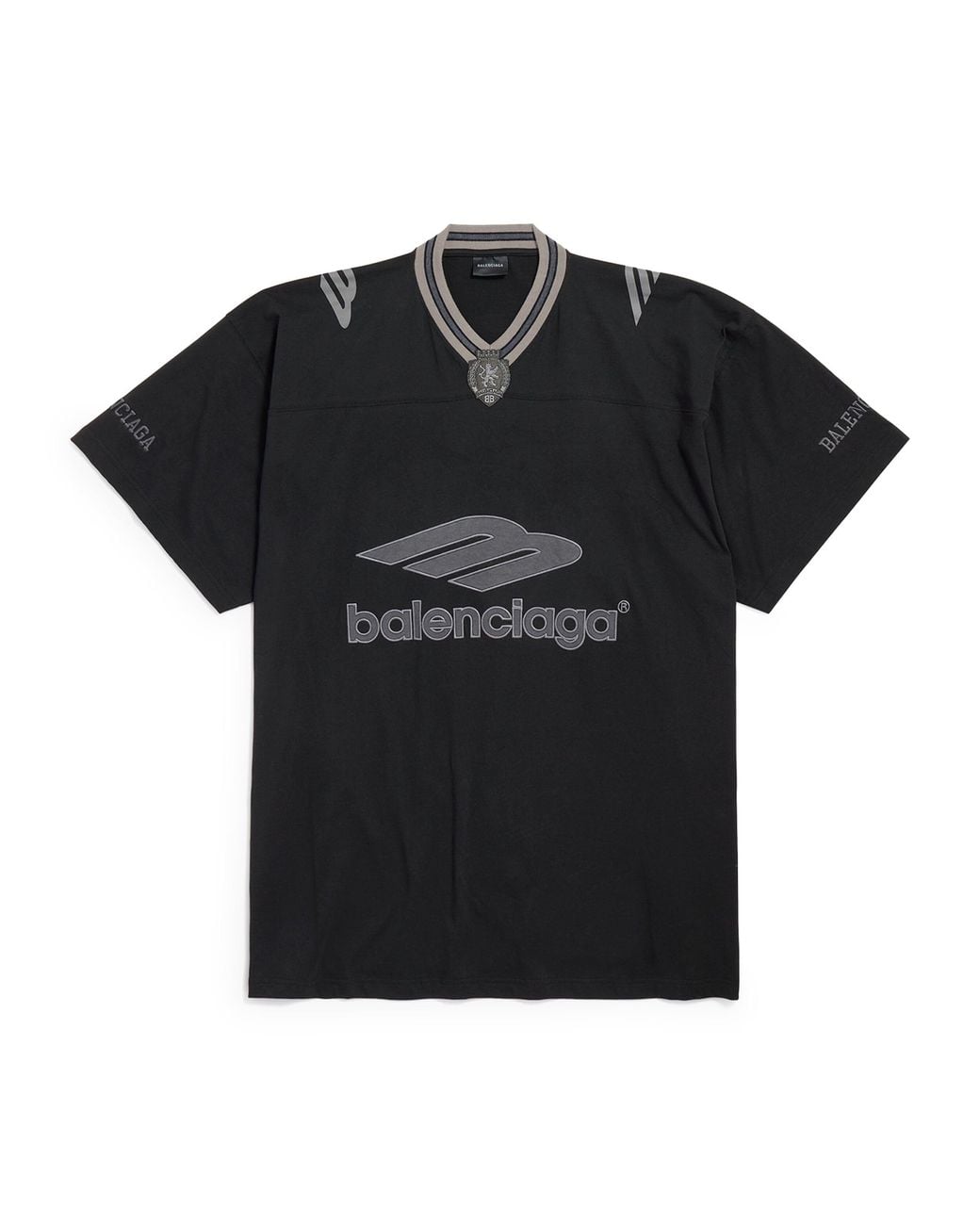 Balenciaga Black Oversized Logo T-Shirt for men