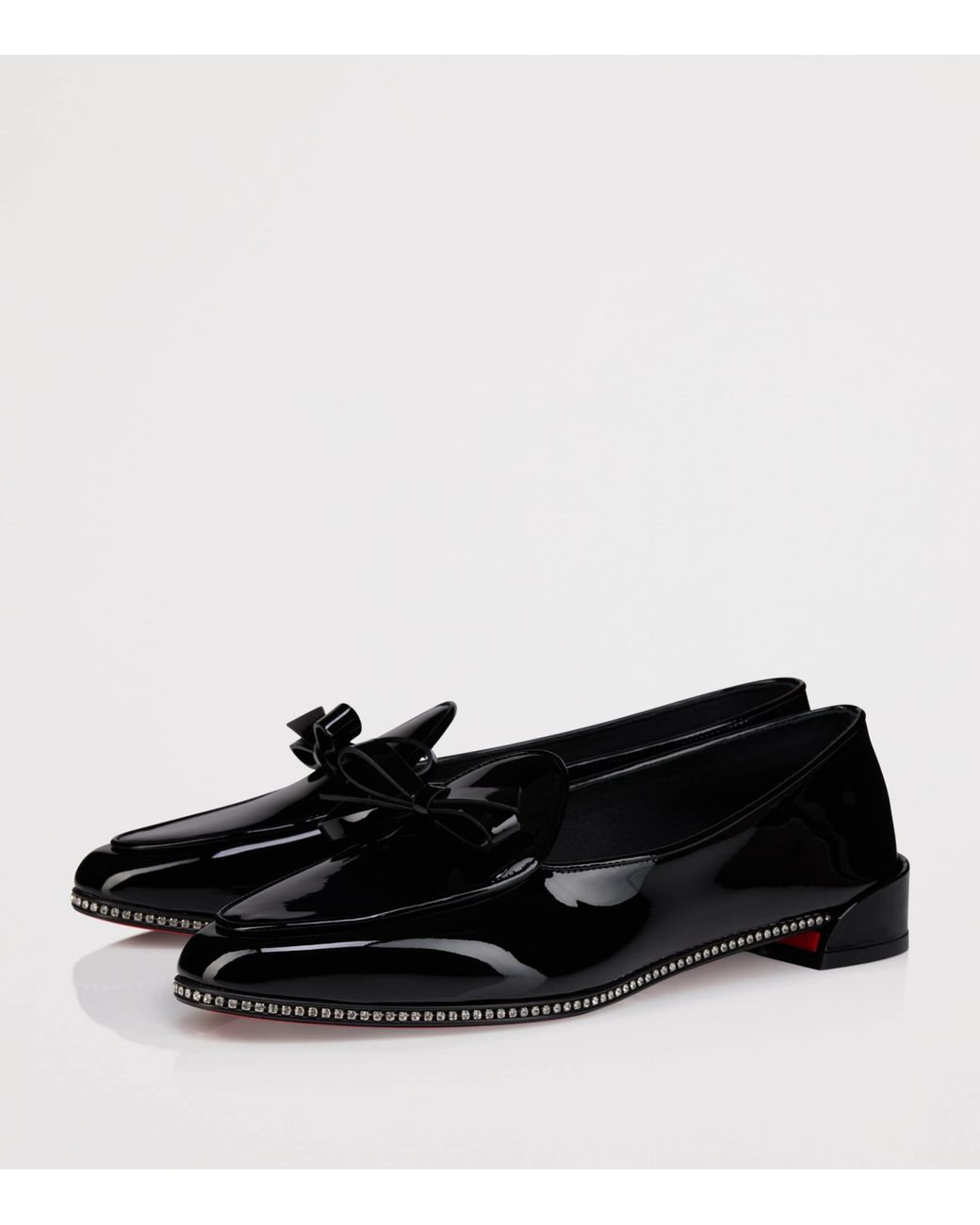 Christian Louboutin Black Mocastrass Patent Loafers