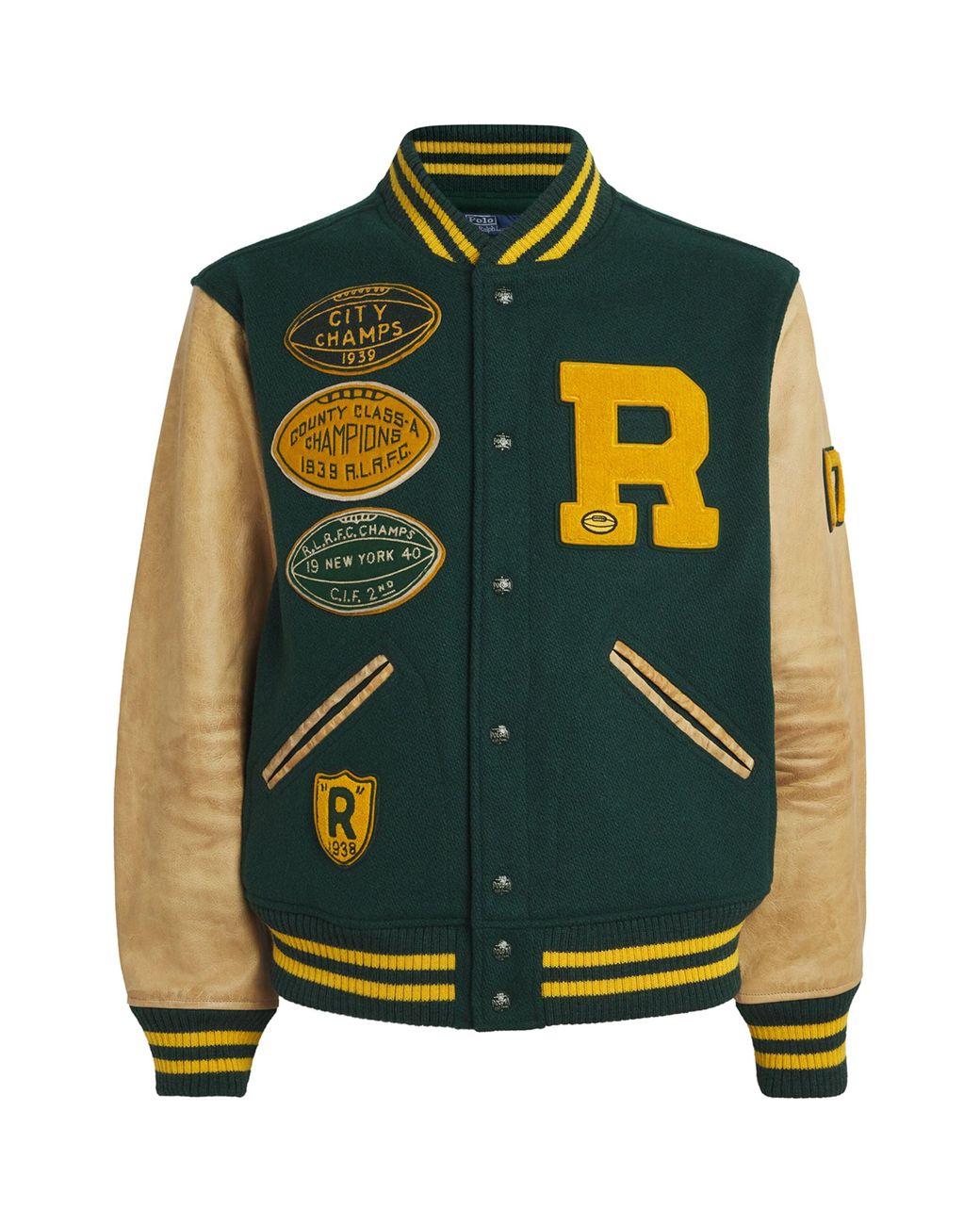 polo wool blend letterman jacket