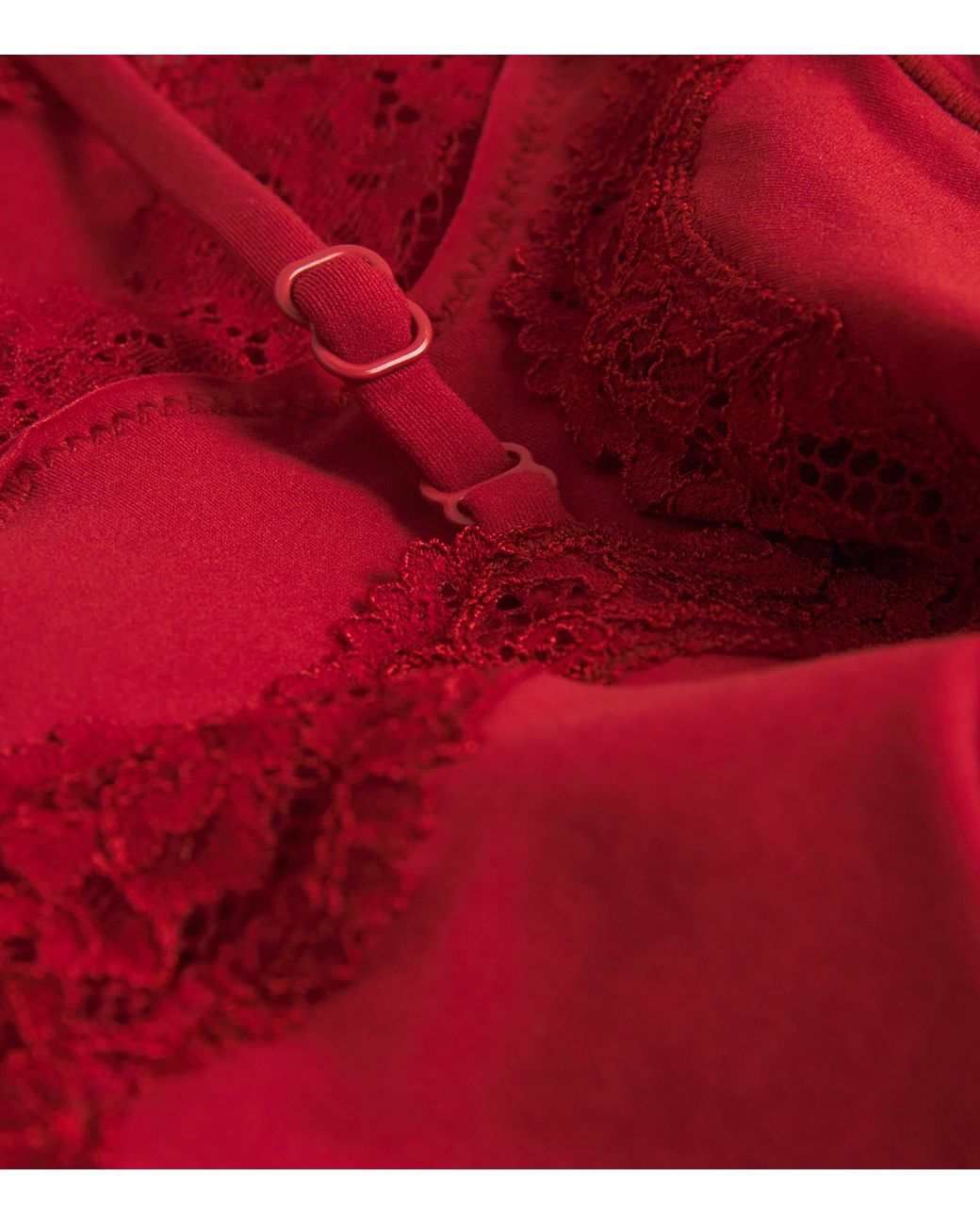 Skims Red Fits Everybody Lace-Trim Bodysuit