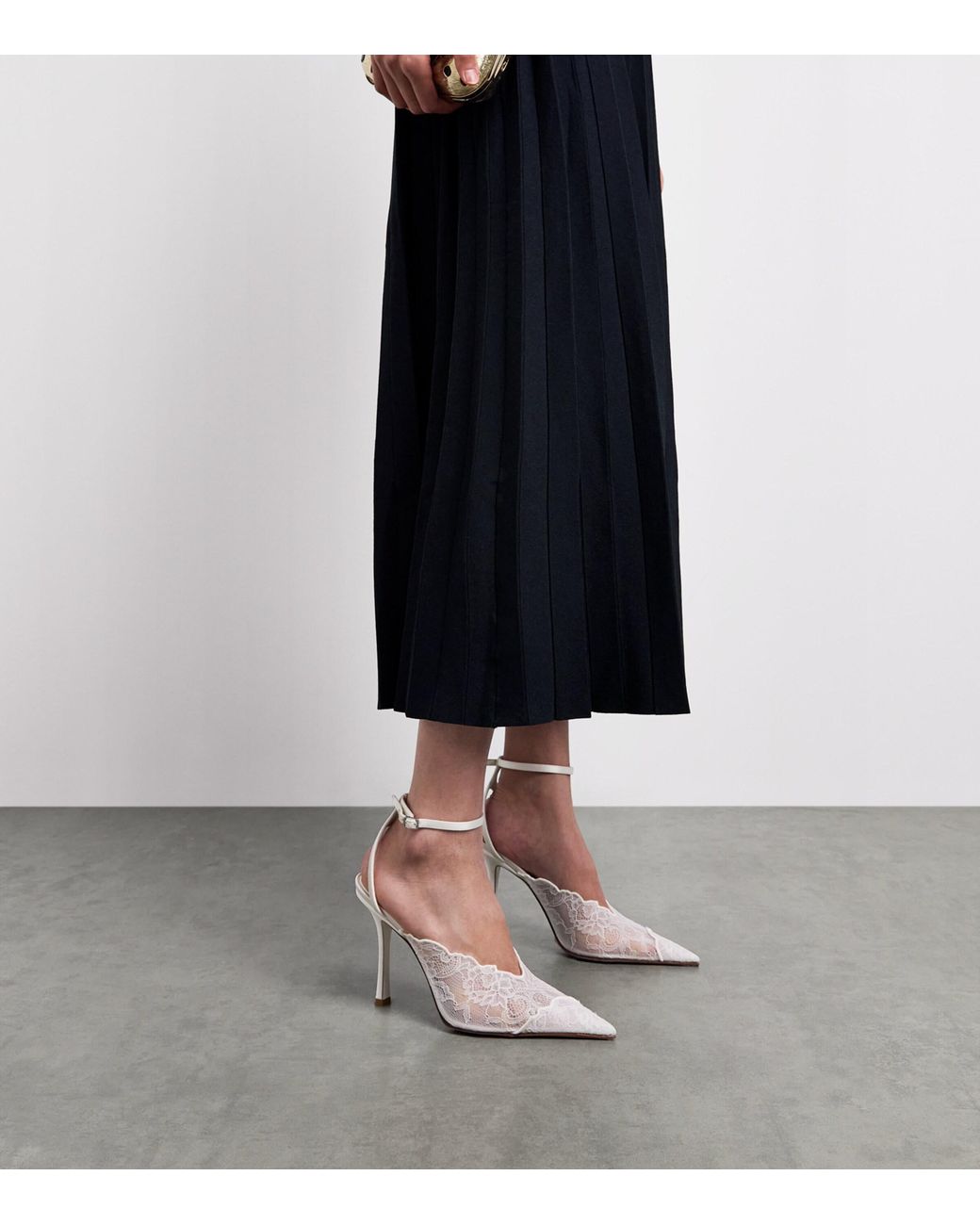 Self-Portrait Black Ribbed Ruffle-Detail Midi Dress