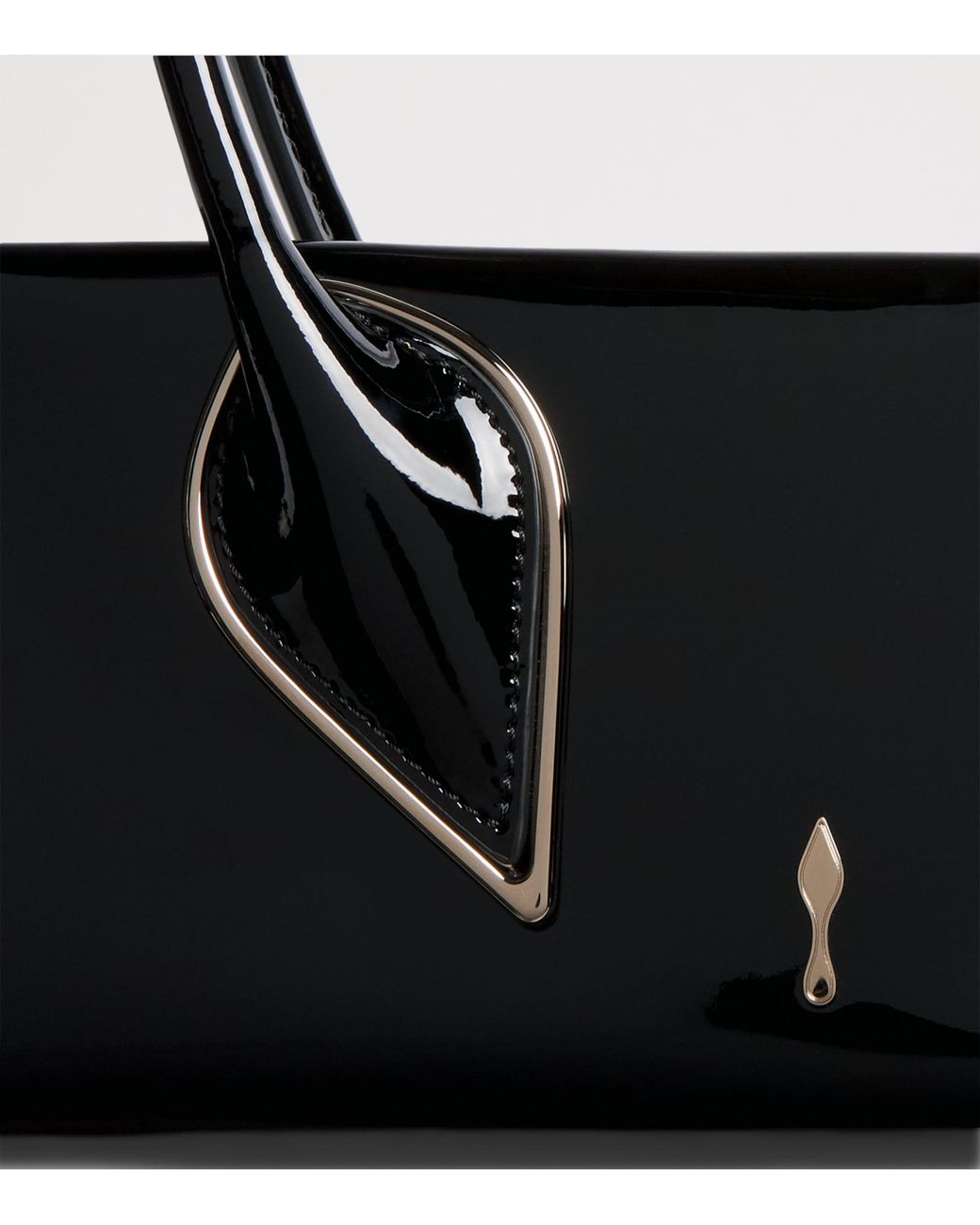 Christian Louboutin Black Venus Baguette Soft Patent Shoulder Bag