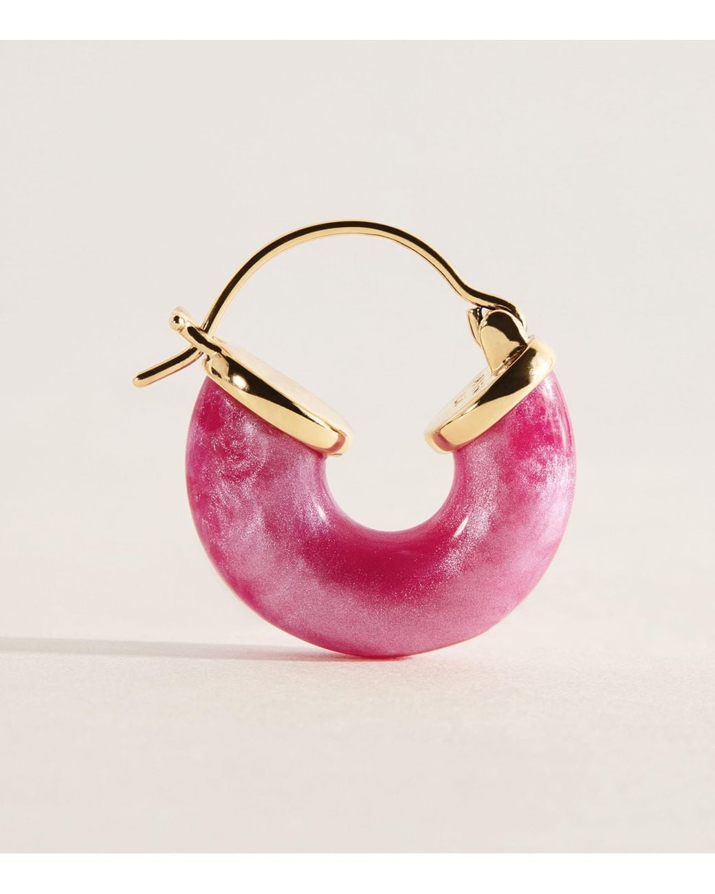 Anni Lu Pink Petit Swell Hoop Earrings