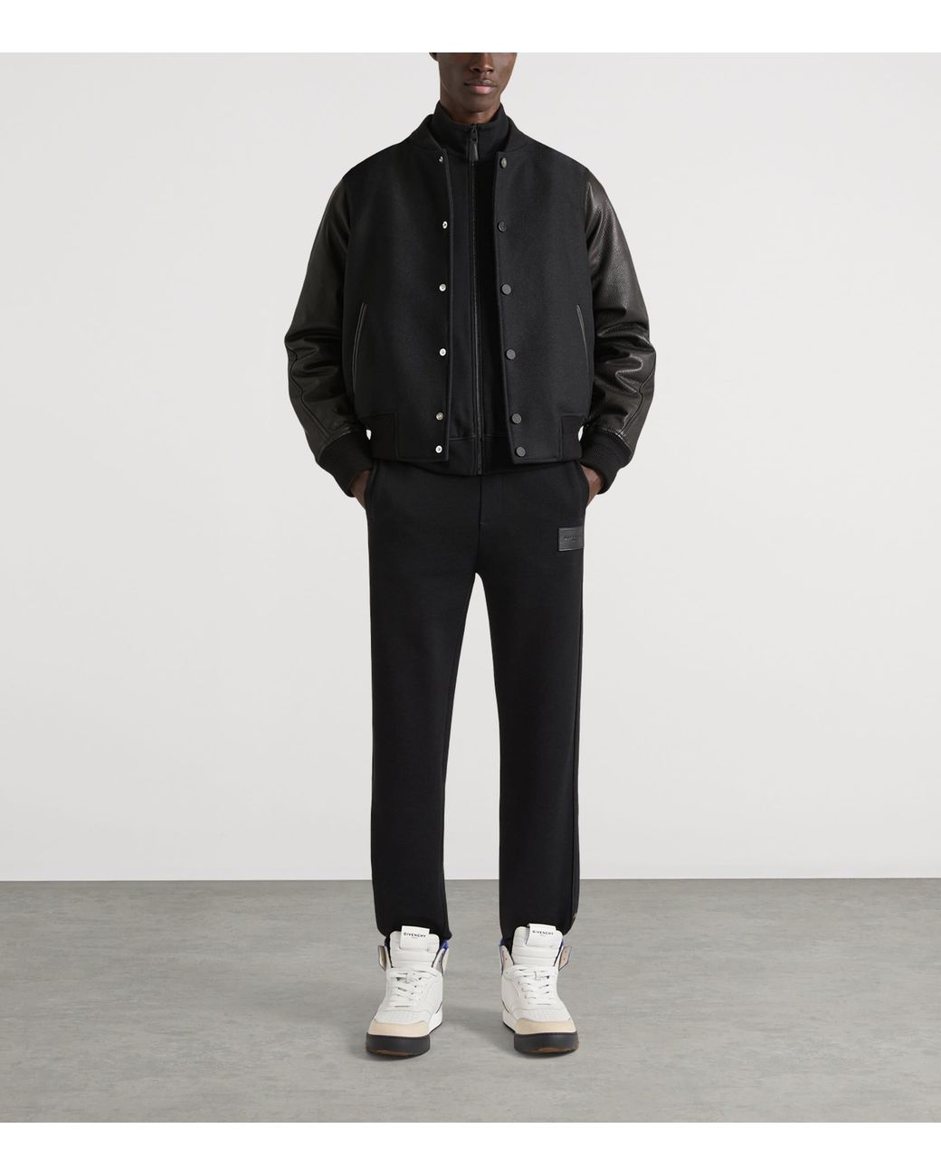 Givenchy Black Wool-Lambskin Bomber Jacket for men