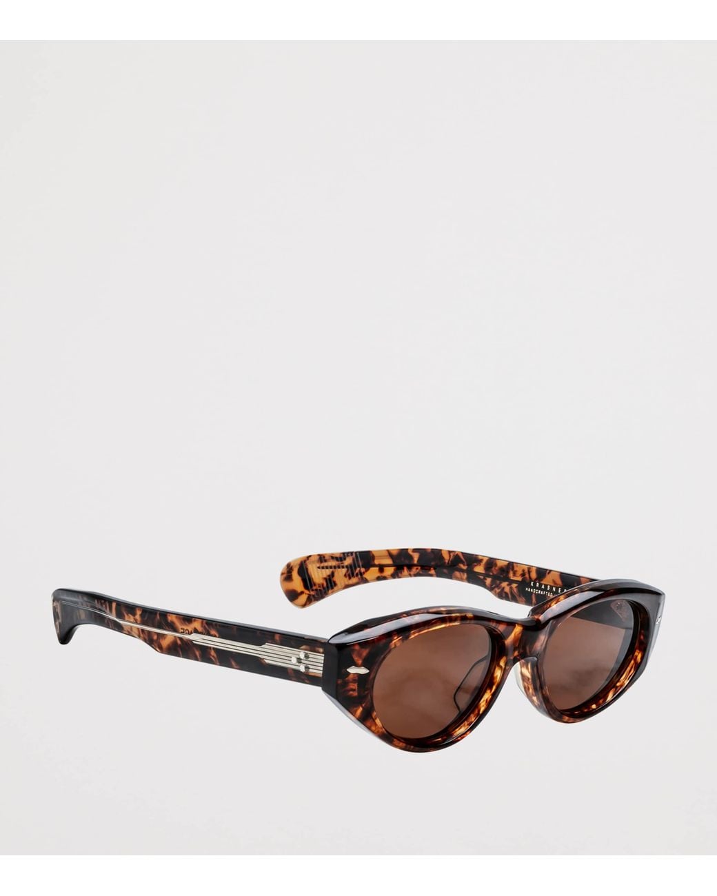 Jacques Marie Mage Black Tortoiseshell Krasner Oval Sunglasses
