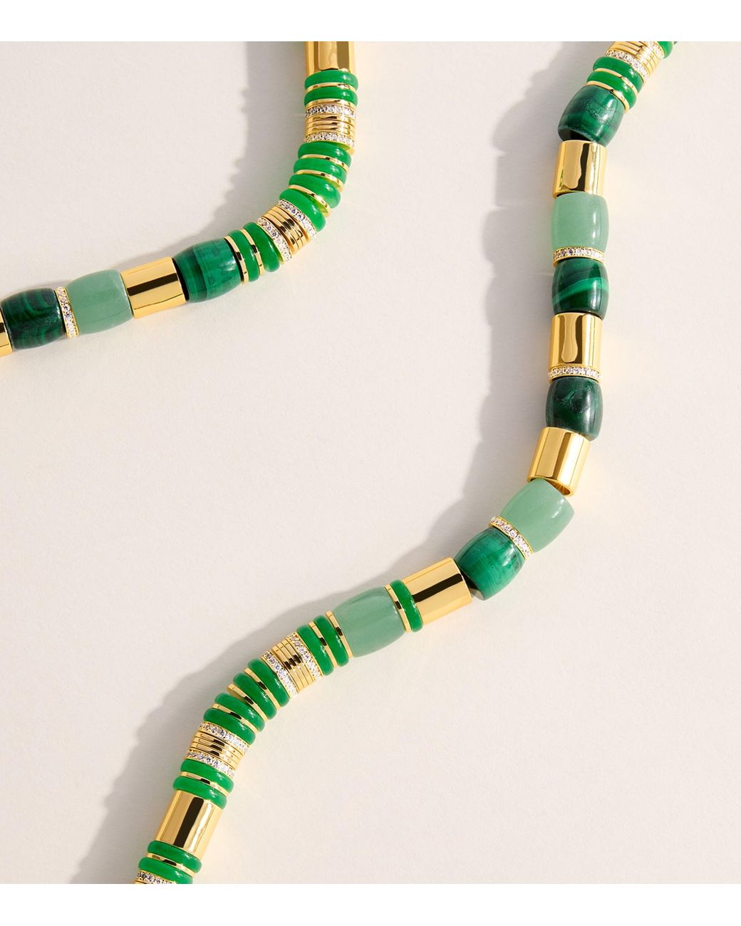 Eddie Borgo Green Plated Jade, Malachite And Pavé Crystal Patch Necklace