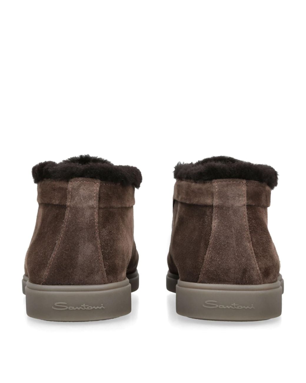Santoni Brown Suede Fortune Ankle Boots