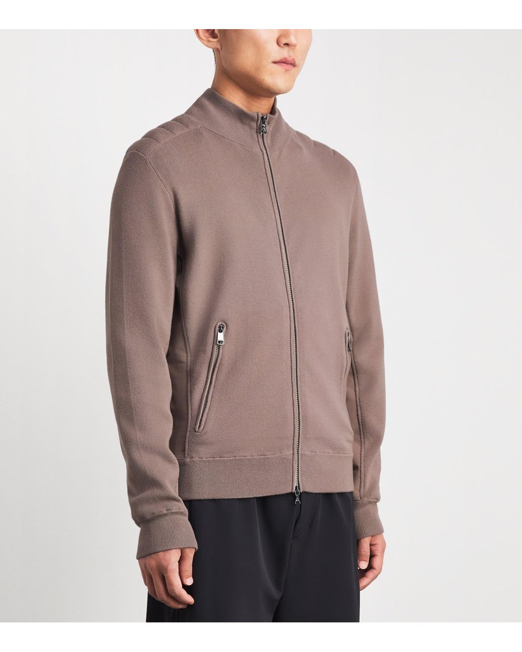 Bogner Brown Zip-Up Mark Sweatshirt for men