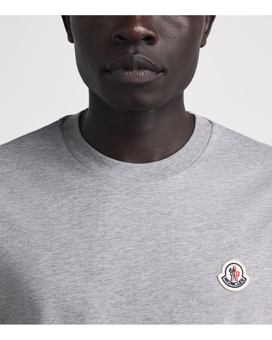 Moncler Black Logo Patch T-Shirts for men