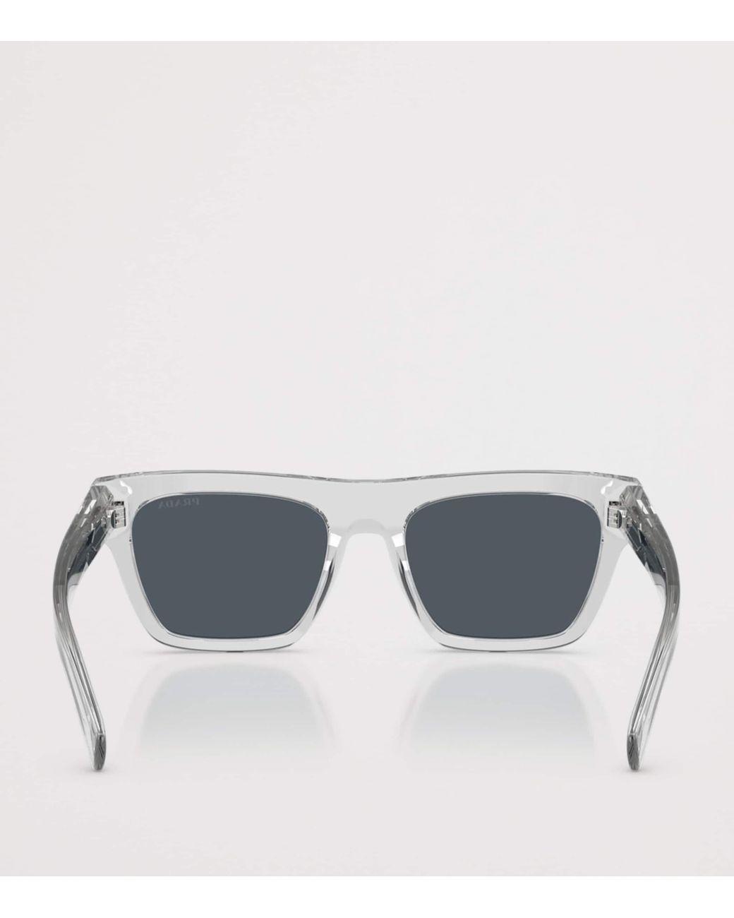 Prada Gray Acetate Rectangular Sunglasses for men