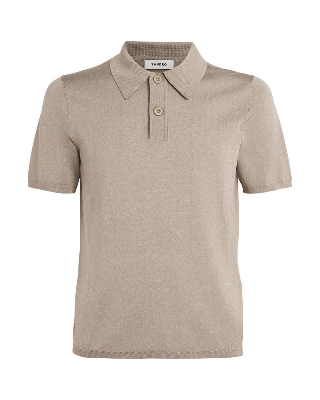 Sandro Natural Knitted Polo Shirt for men