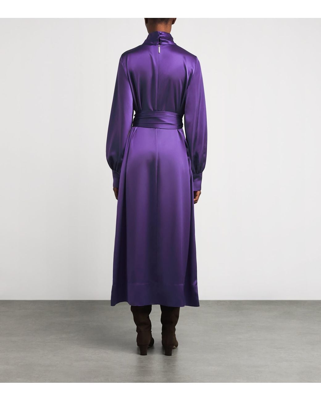 Joseph Purple Satin Cels Maxi Dress