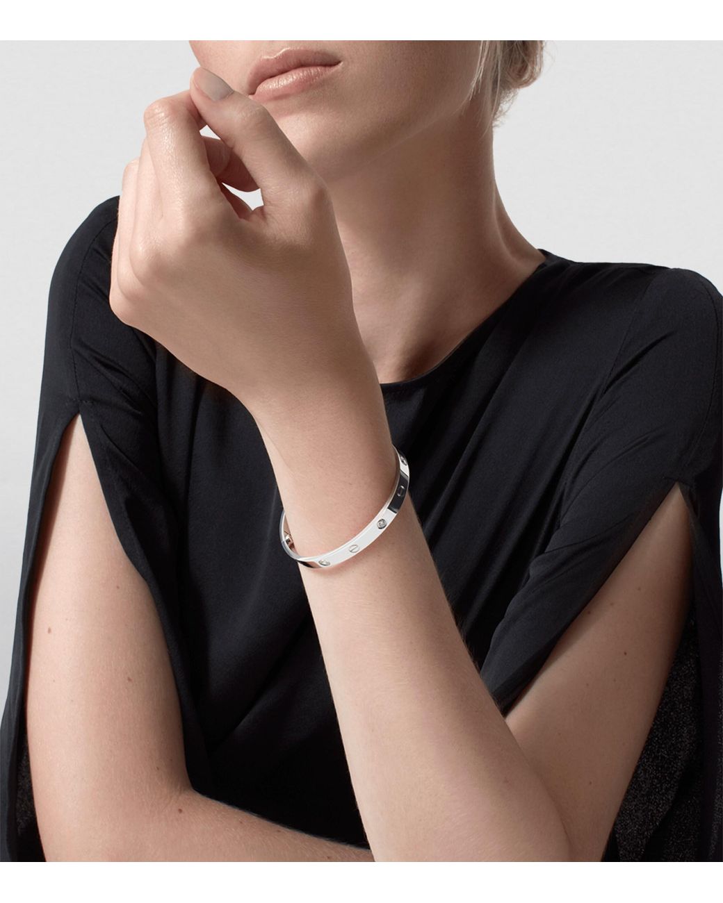 Cartier White Love Classic 4-Diamond Bracelet
