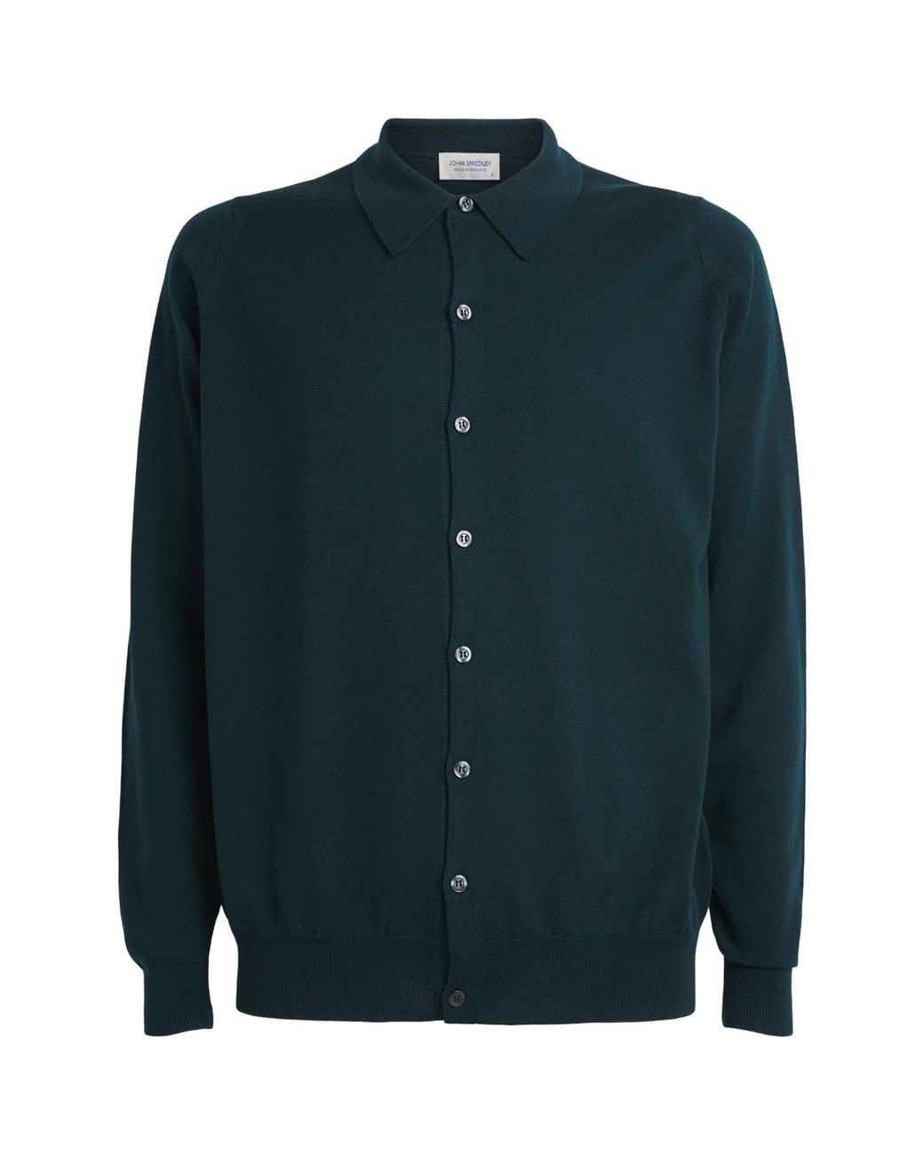 John Smedley Green Extra Fine Merino Wool Tibor Shirt for men