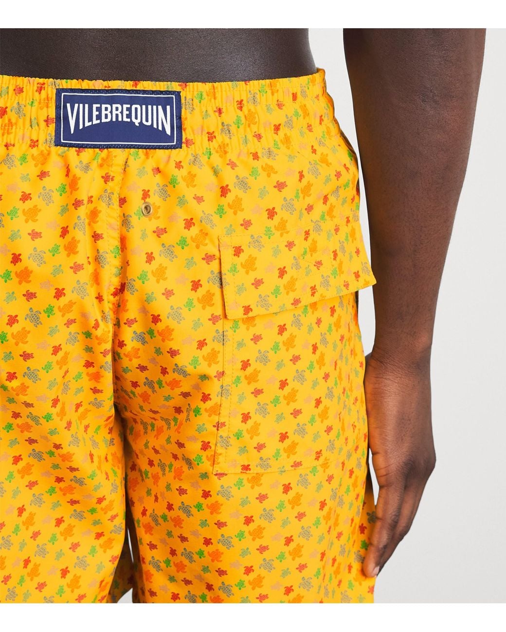 Vilebrequin Yellow Tiny Turtle Print Moorea Swim Shorts for men