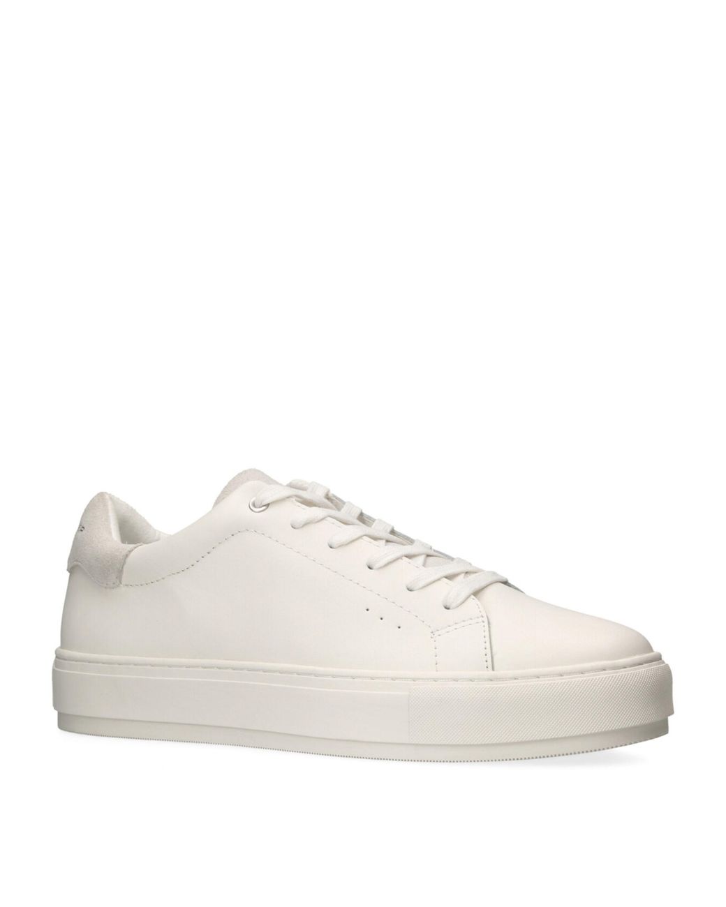 Kurt Geiger White Laney2 Foil-Logo Leather Low-Top Trainers for men