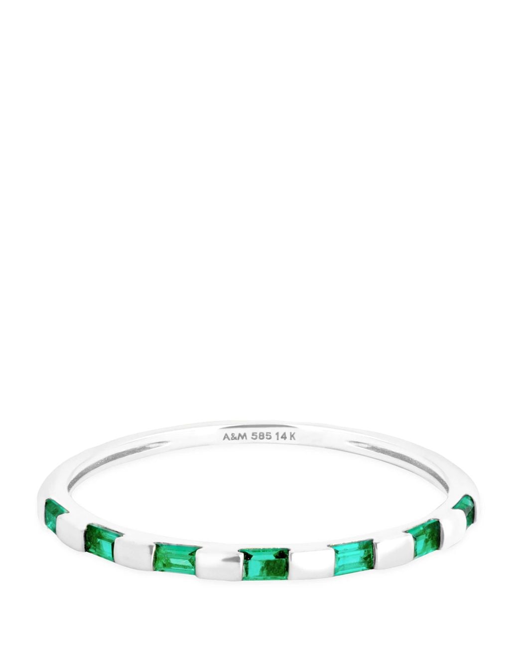 Astrid & Miyu Green And Emerald Baguette Ring