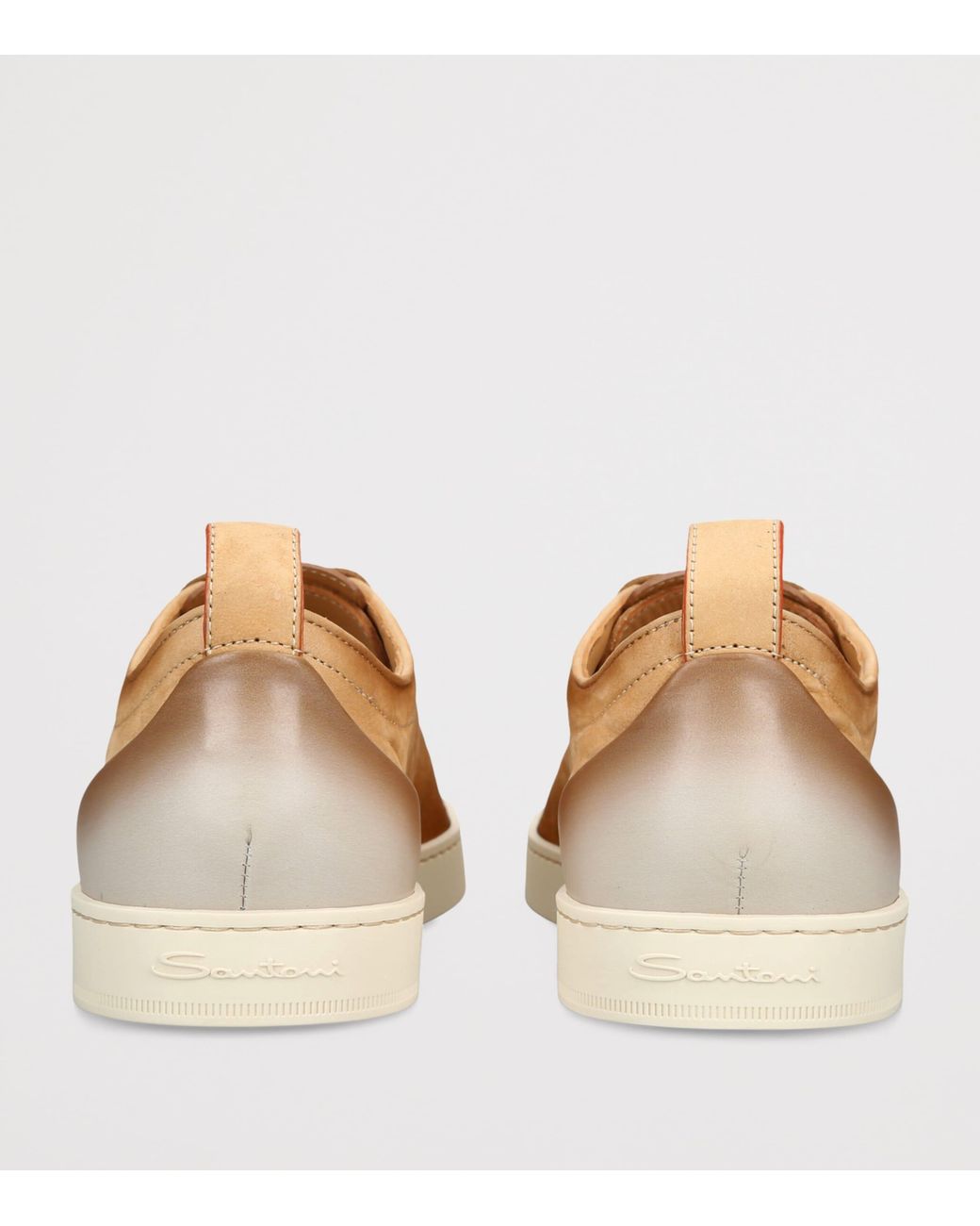 Santoni Brown Nubuck Leather Sneakers for men