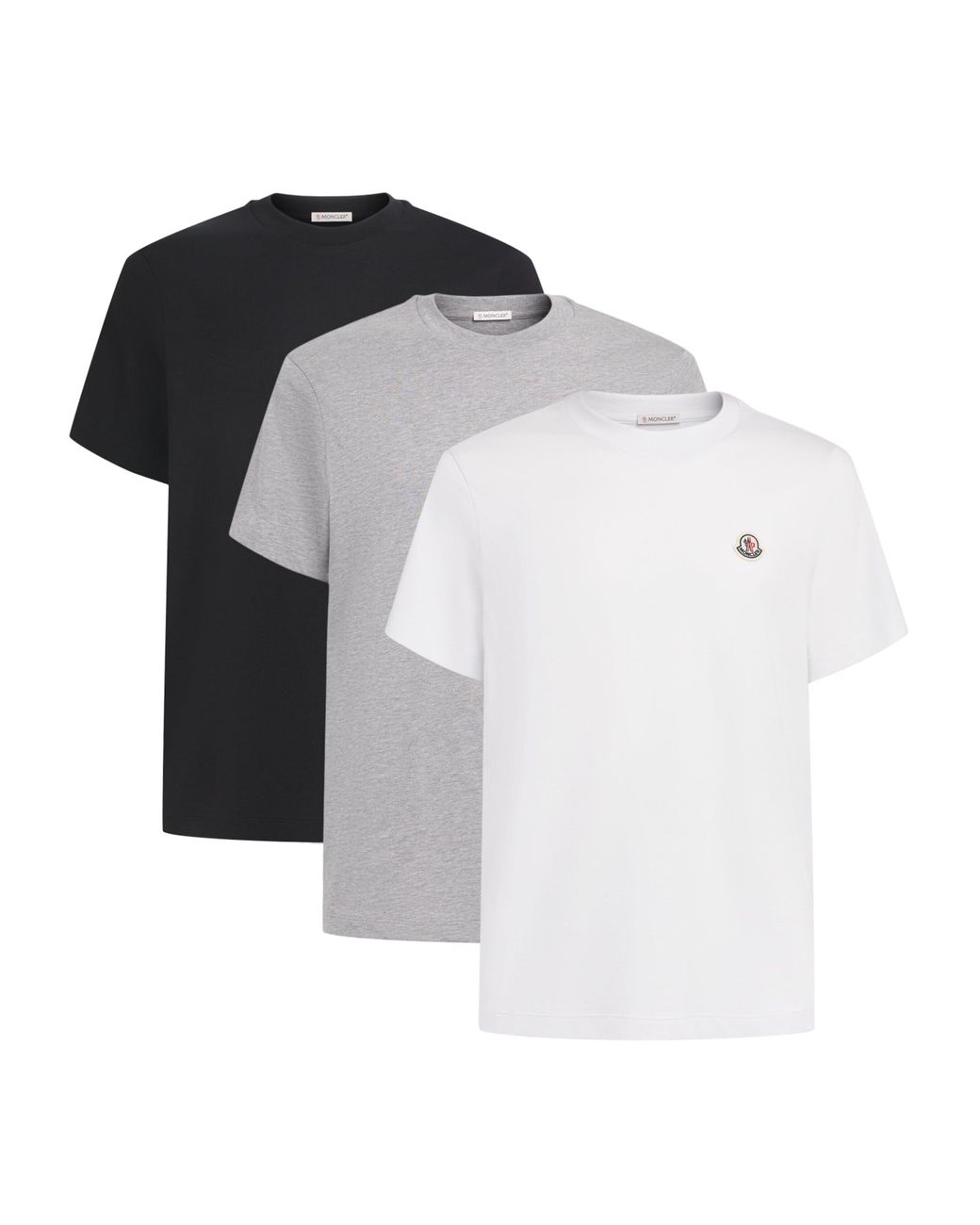 Moncler Black Logo Patch T-Shirts for men