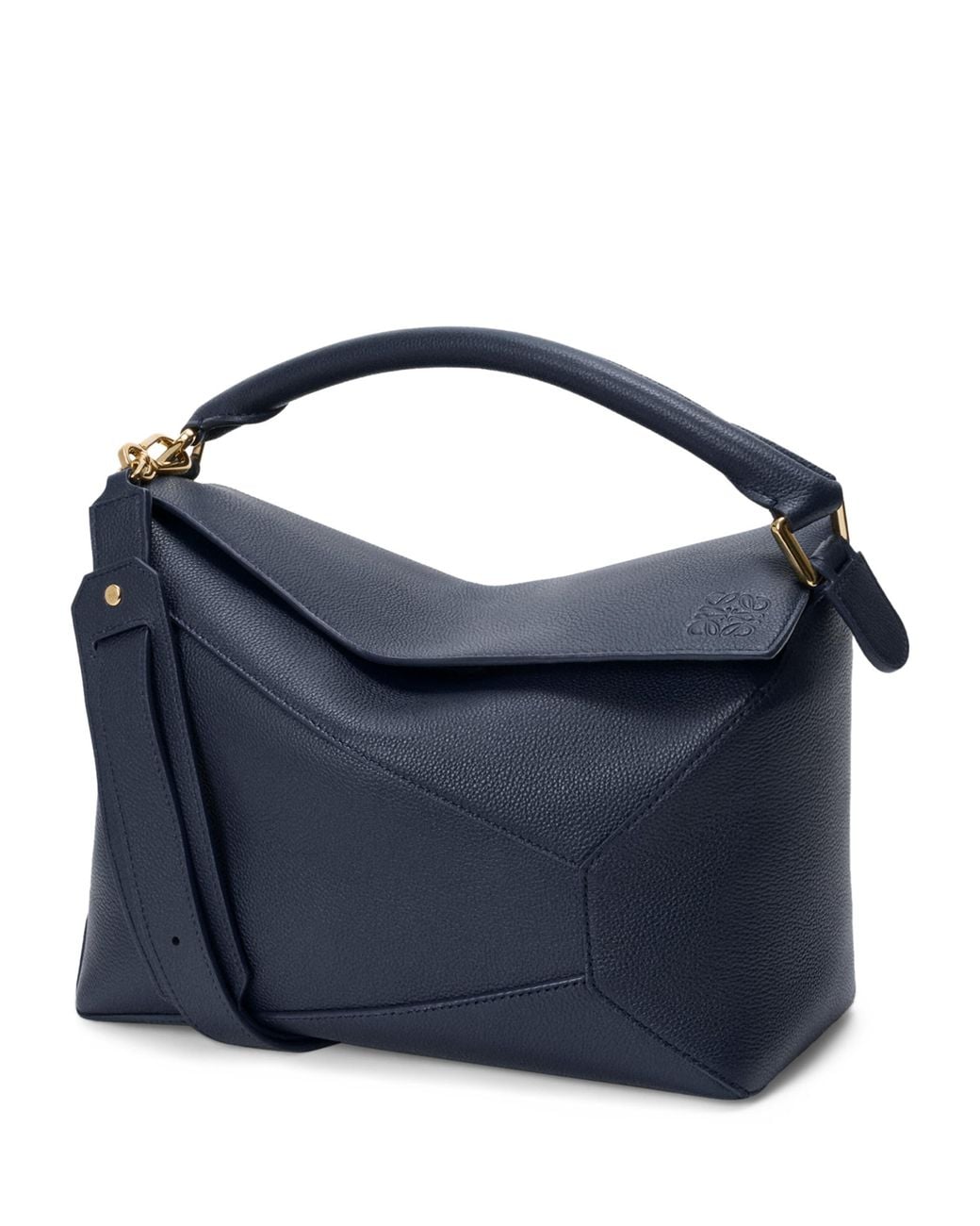 Loewe Blue Medium Leather Puzzle Edge Top-Handle Bag
