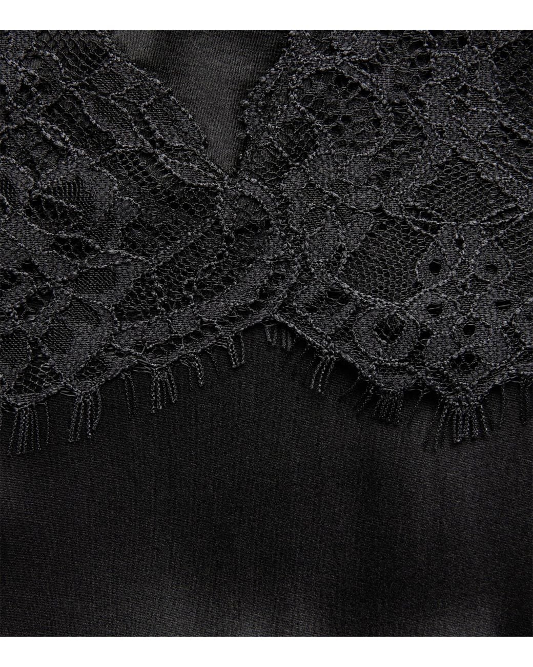 Skims Black Silk-Blend Lace Mini Slip Dress