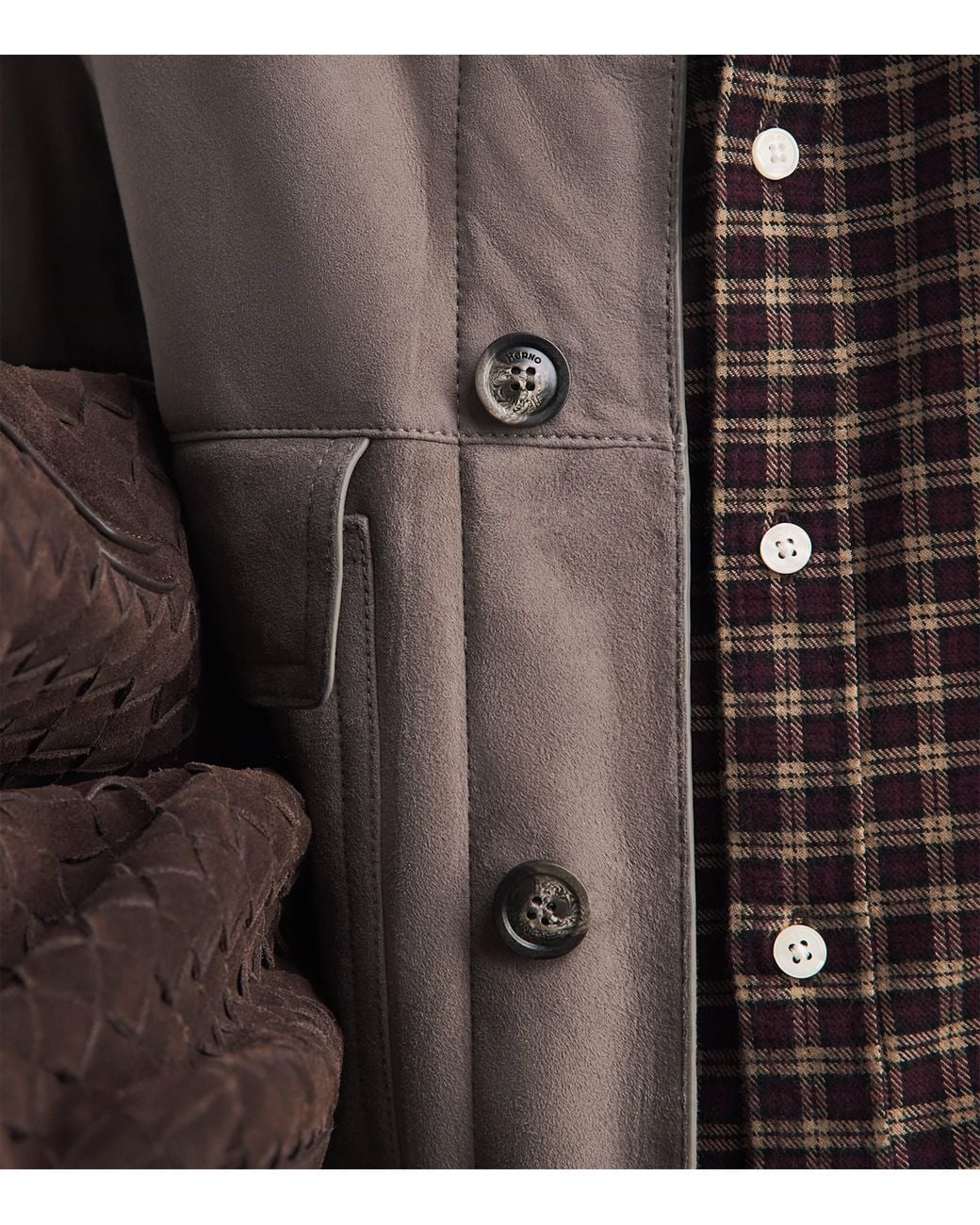 Herno Brown Suede Bomber Jacket for men