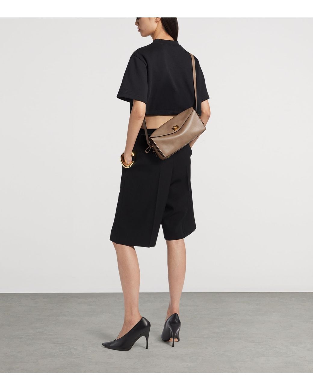 Balenciaga Natural Medium Calfskin Le 7 Shoulder Bag