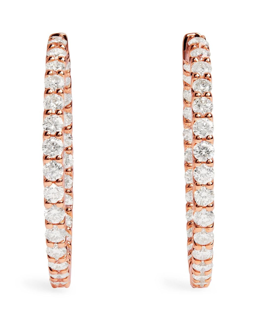 Harrods Metallic And Diamond Hoop Earrings