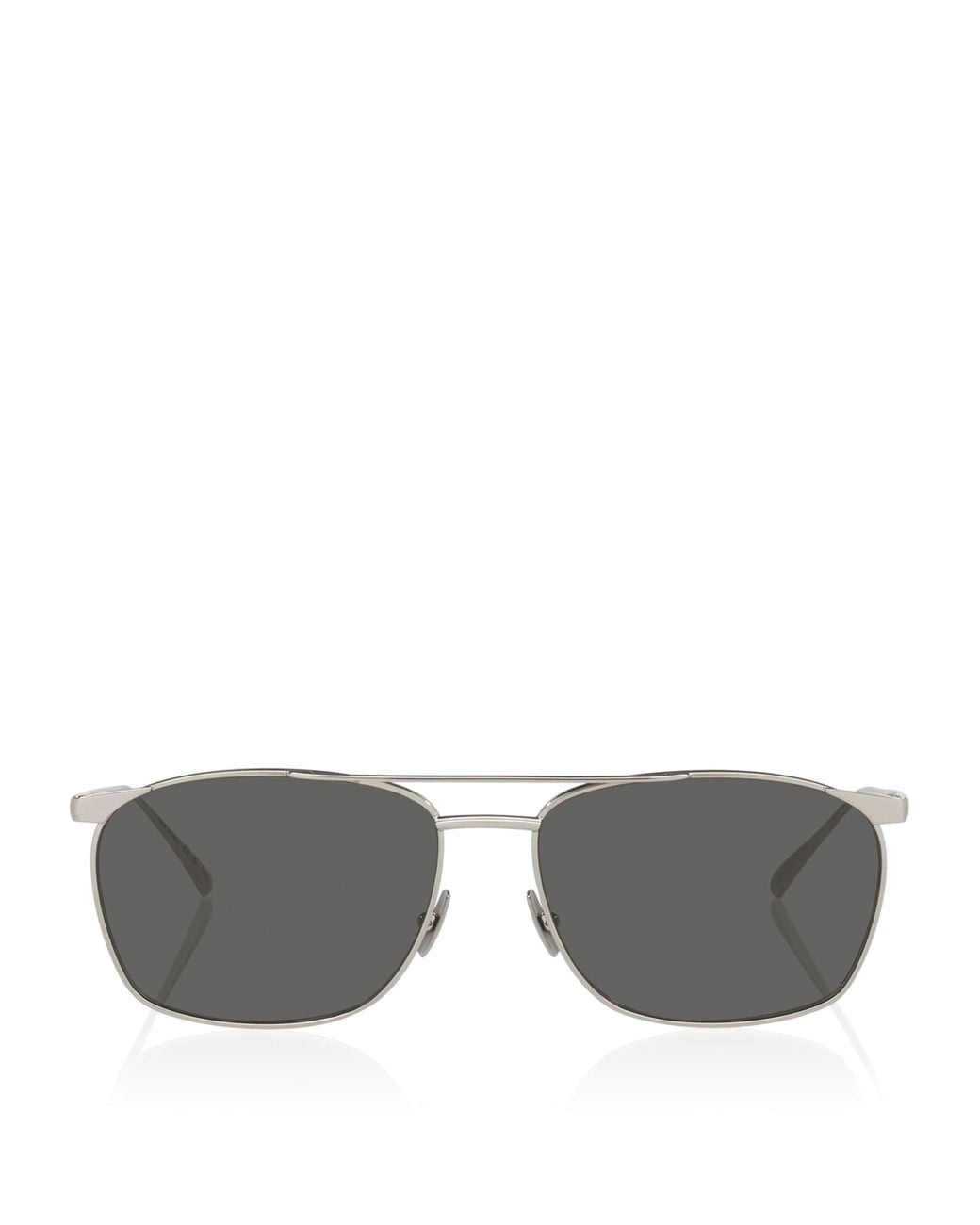 Saint Laurent Gray Metal Pilot Sunglasses for men