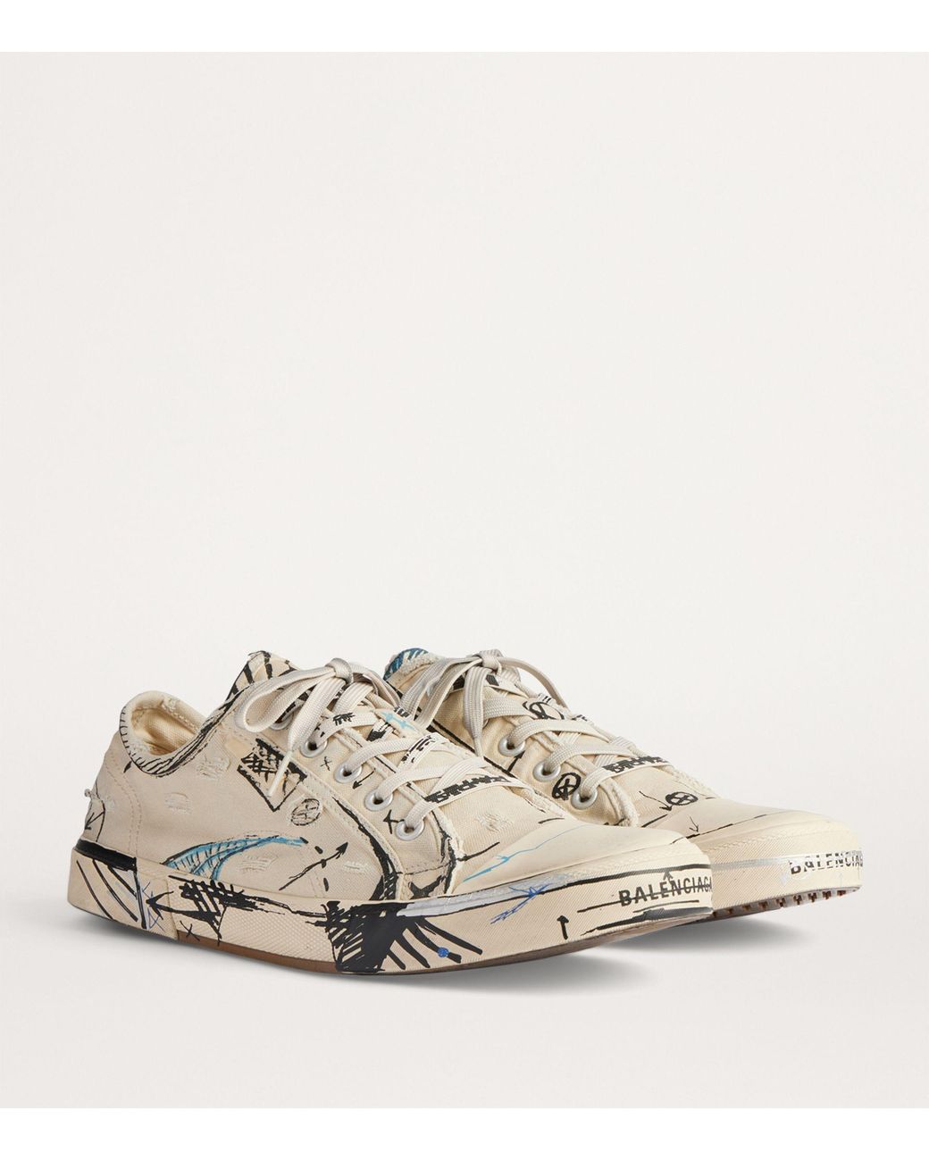 関税込【BALENCIAGA】Paris canvas low-top sneakers White Balenciaga - Paris canvas low-top sneakers Balenciaga