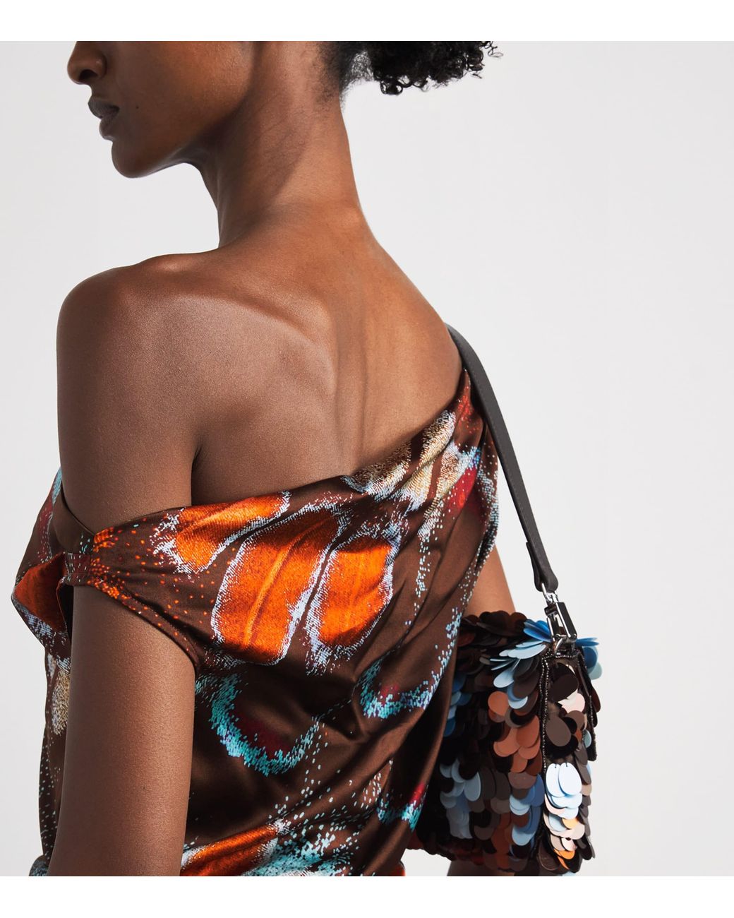 Staud Multicolor Silk-Blend Phare Asymmetric Top