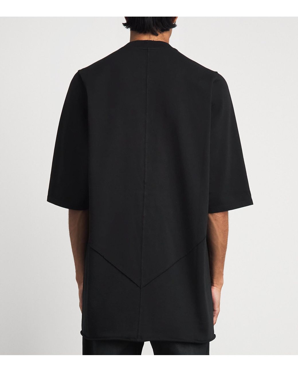 Rick Owens Black Cotton Jumbo Pentastitch T-Shirt for men