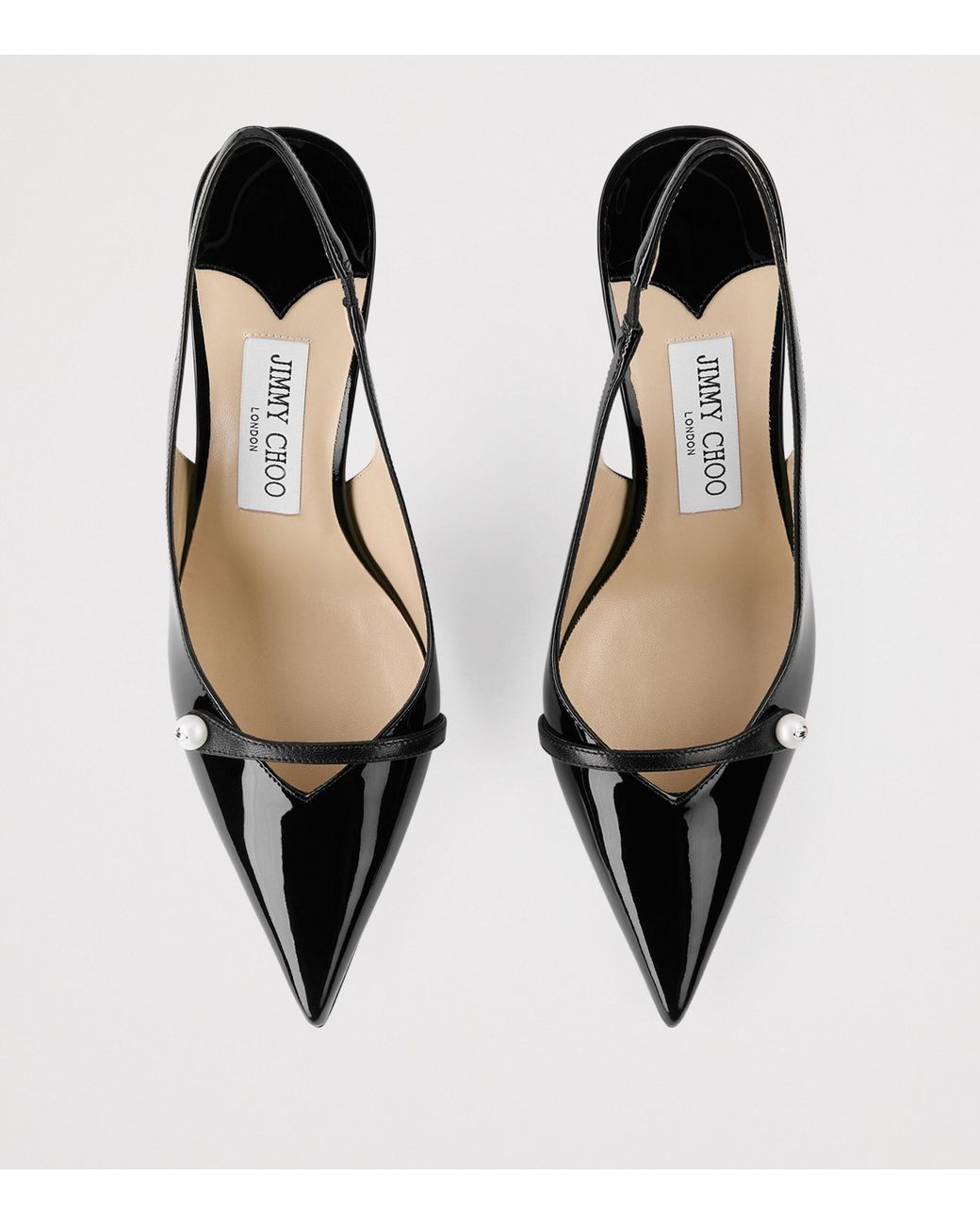 Jimmy Choo Black Amita 85 Leather Slingback Pumps