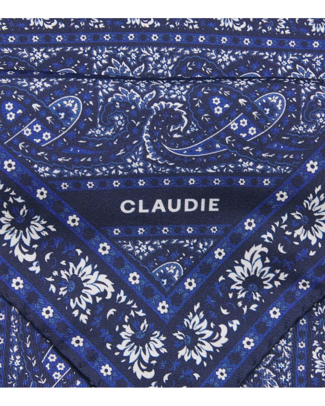 Claudie Pierlot Blue Silk Paisley Scarf