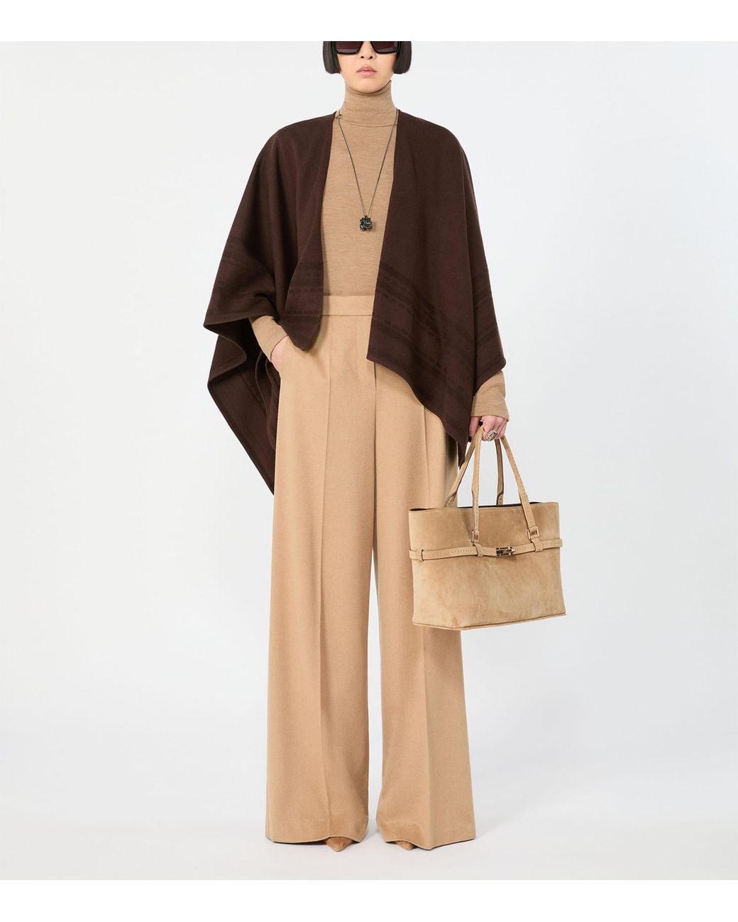 Max Mara Brown Suede Tote Bag