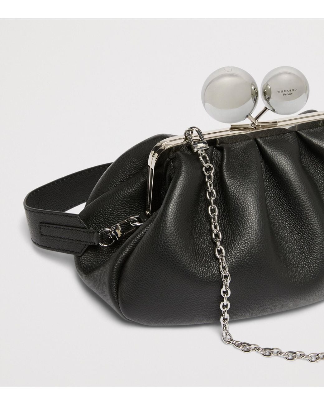 Weekend by Maxmara Black Leather Pasticcino Clutch Bag