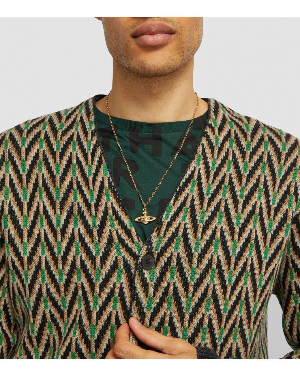 Vivienne Westwood Metallic Crystal Bas Relief Necklace for men