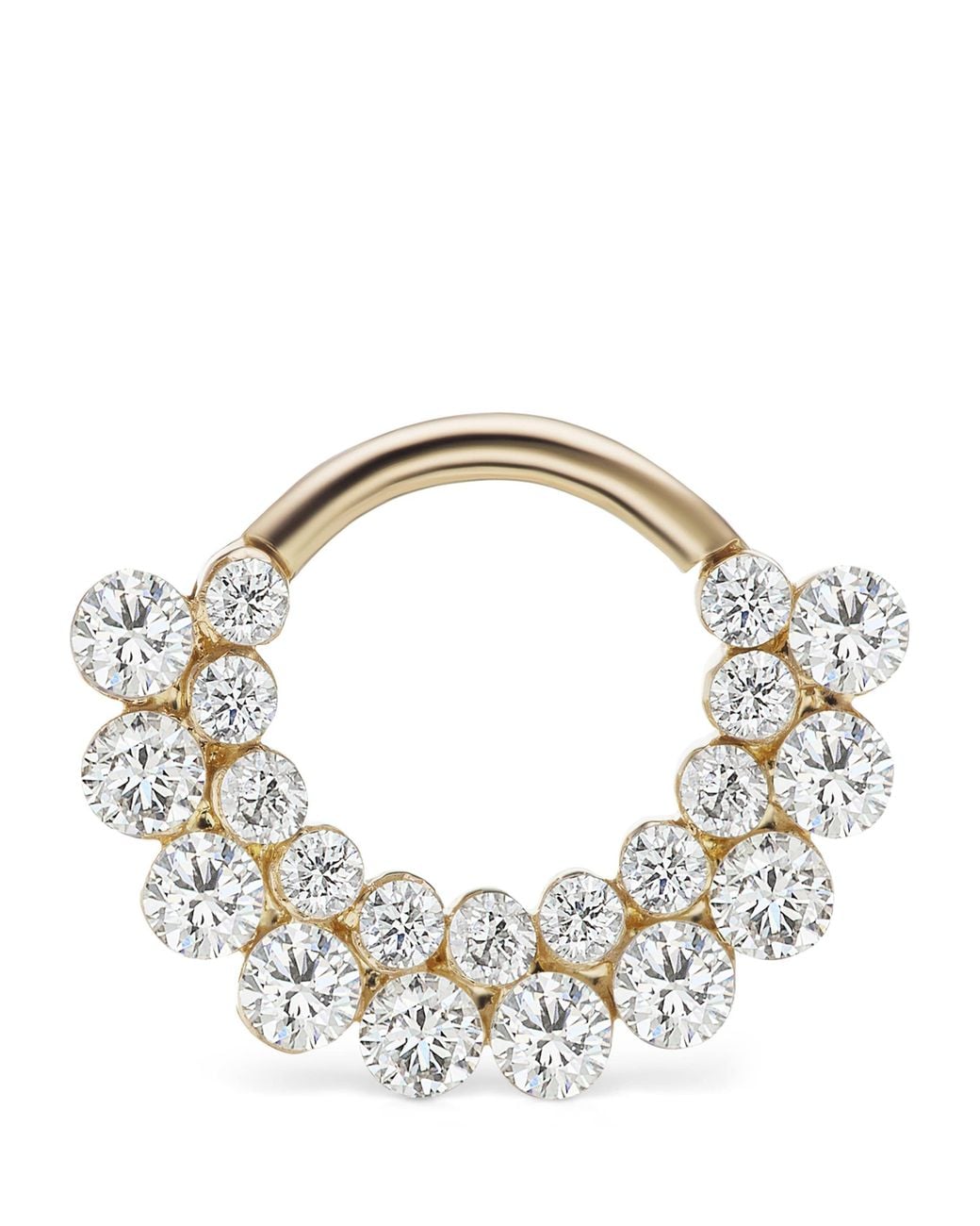 Maria Tash Metallic Invisible Diamond Apsara Hoop Earring